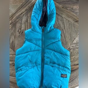 Blue Hooded Puffer Vest